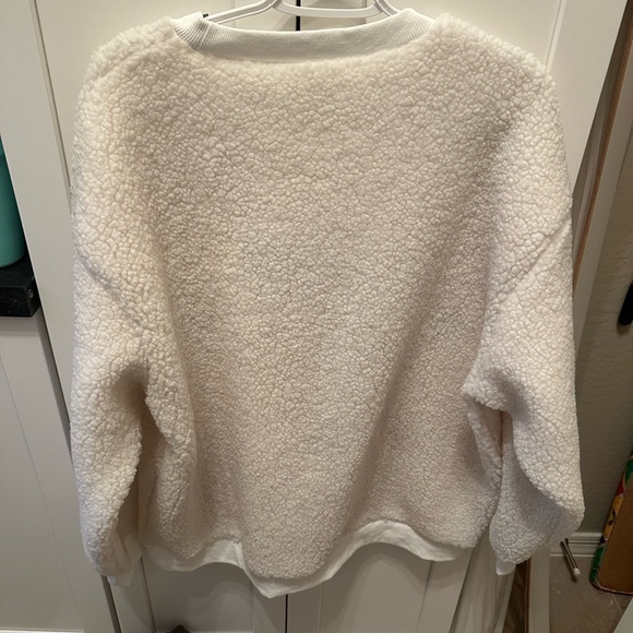 Seasons of snuggles Sherpa graphic pullover sweatshirt in ivory - Picture 5 of 5